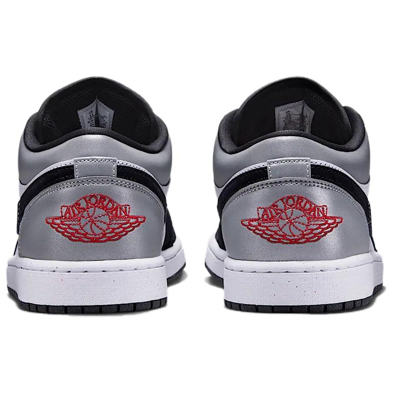 Air Jordan 1 Low SE Hvit Svart Matt Sølv Herre Sneakers Ild-Rød HF3148-106