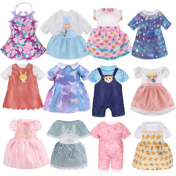 Girl Doll Clothes,12 Sets Doll Clothes Dress for 12 13 14 Inch Dolls, Lovely Baby Doll Outfits Accessories for Christmas Birthday for Little Girl
