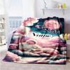 Good Night Personalized Text Blanket Throw Customizable Blanket Soft & Cozy Versatile for Home Decor Nap Picnics Living Room Four Seasons Universal