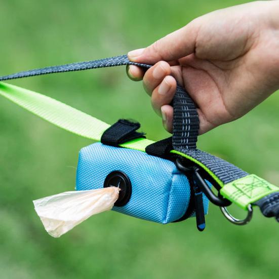 Dog Poop Bag Holder Leak Proof Waste Bag Dispenser Hygienic Pet Poop Pickup Bag Holder with Carabiner Clip for Lead Leash