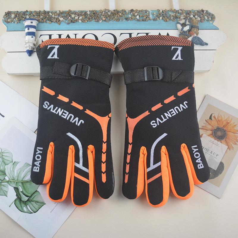 New Winter Men's Warm Fleece Stair Cloth Cycling Gloves