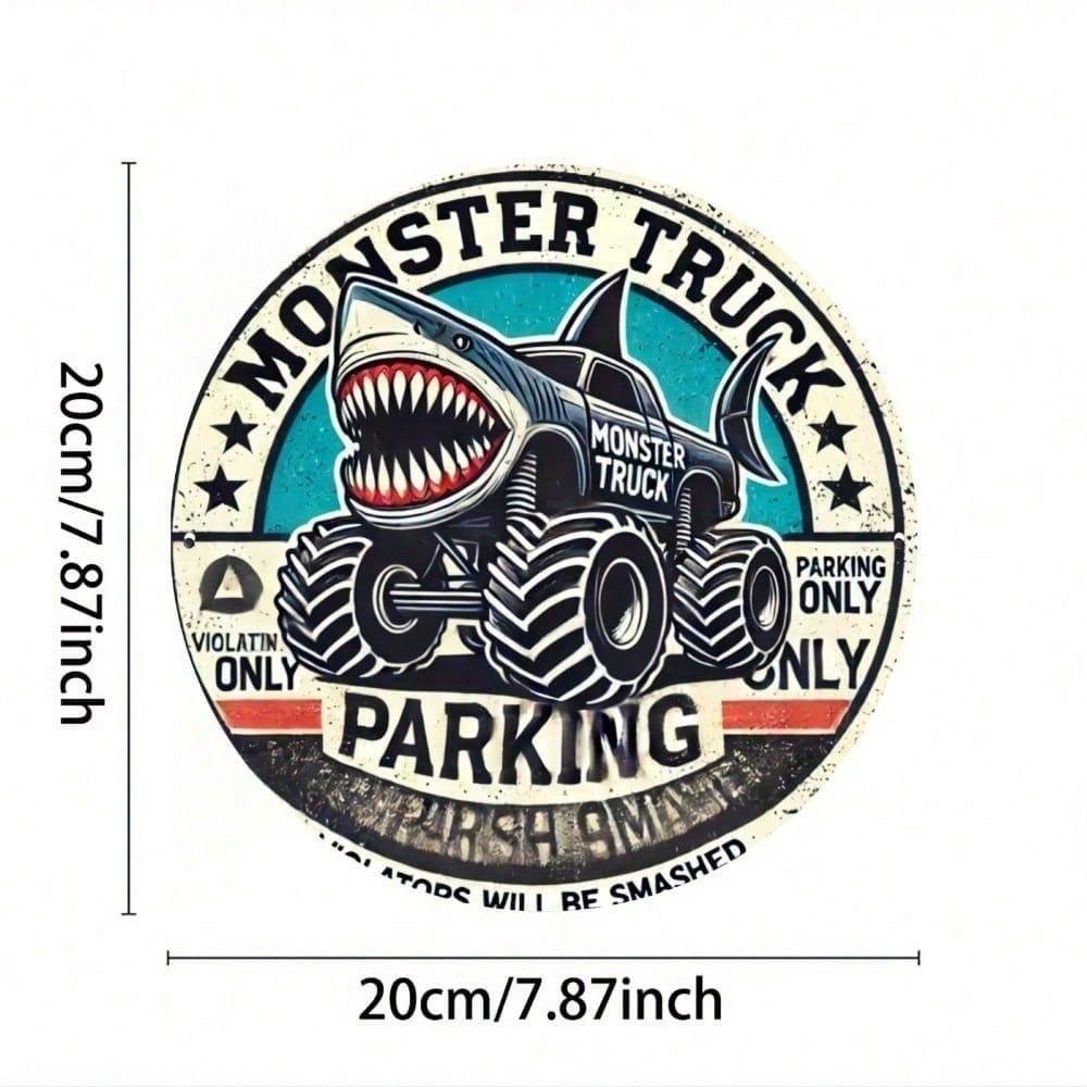 Vintage Monster Truck Metal Tin Sign 8x12 Inch Retro Aluminum Wall Art Decor for Garage Bar Man Cave