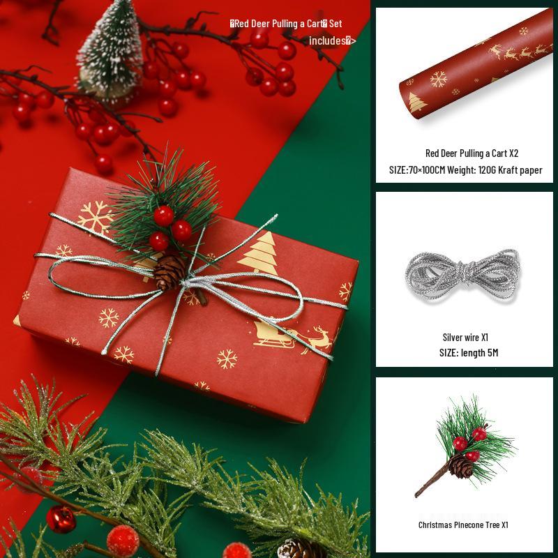 Large Retro Style Kraft Wrapping Paper for Christmas, Birthdays, and Meetings