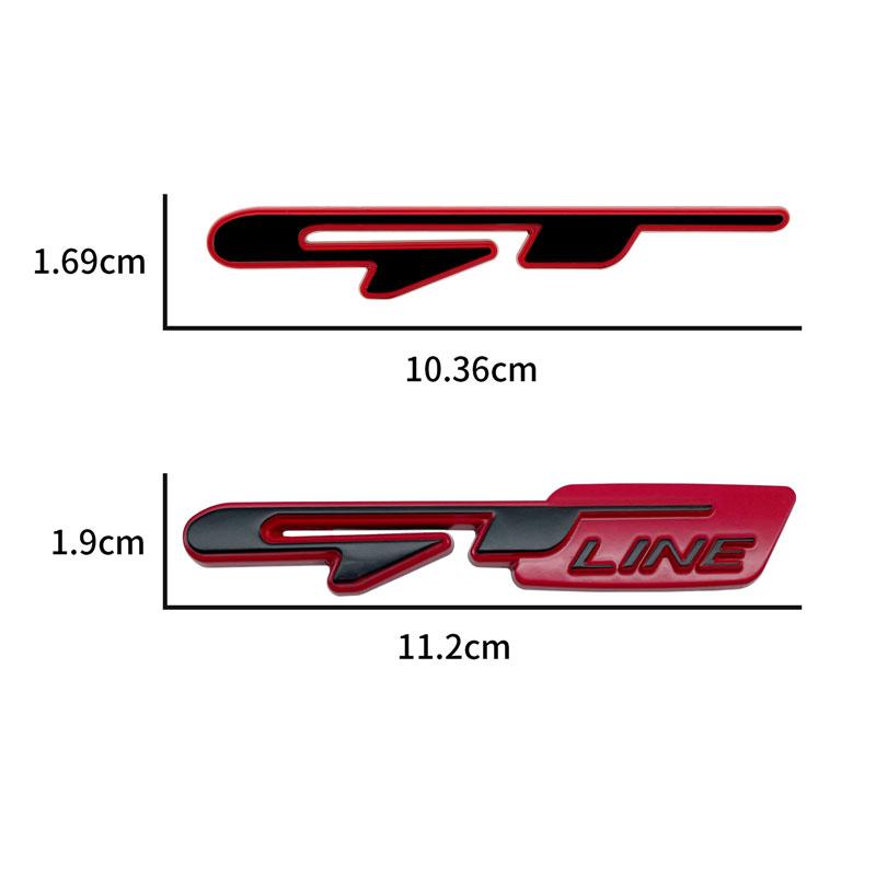 3D Metal Logo GT GT Line Emblem Car Front Grill Badge Rear Trunk Sticker For Kia K3 K5 KX5 Sportage Rio For Peugeot GT RCZ 508