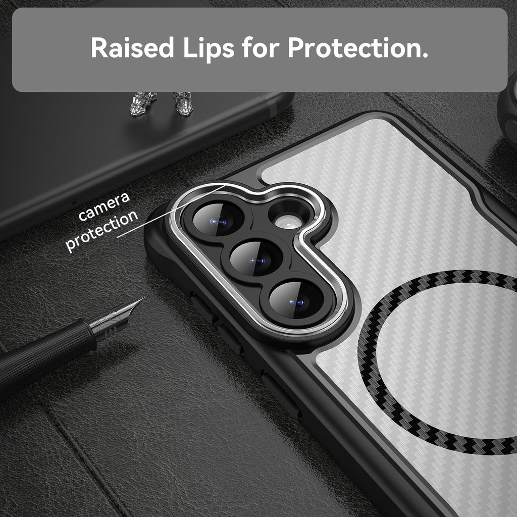 For Samsung Galaxy S26+ Case Magnetic Case Hybrid Phone Cover Carbon Fiber