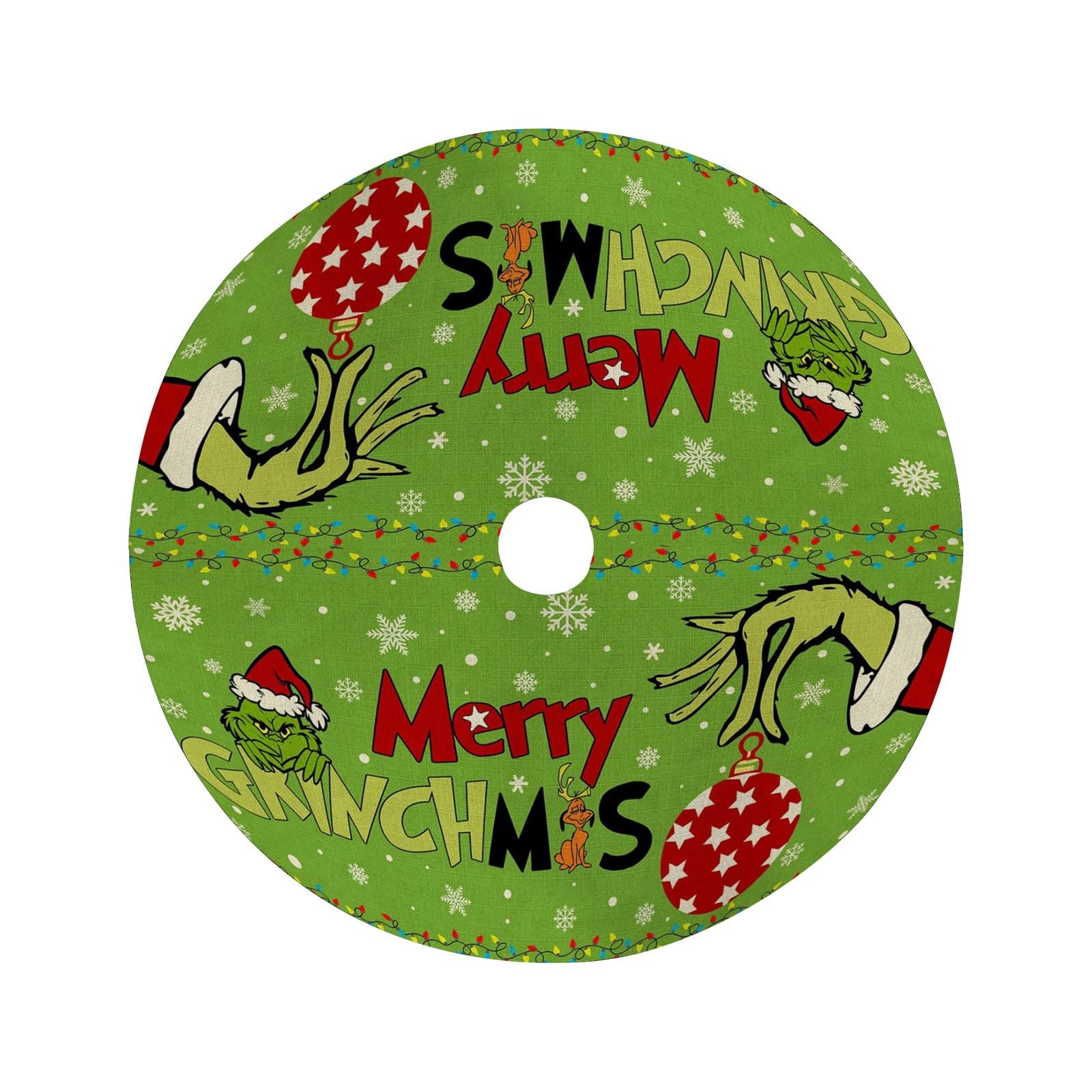 

36 дюймів Різдвяна ялинка Рукоділля Прикраса Нижній покрив для ялинки Окружність ялинки Мультяшний принт One Size