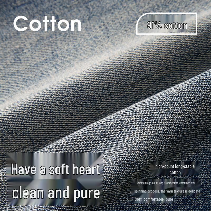 NVG·YOUNG Men's Washed Straight-Leg Workwear Jeans