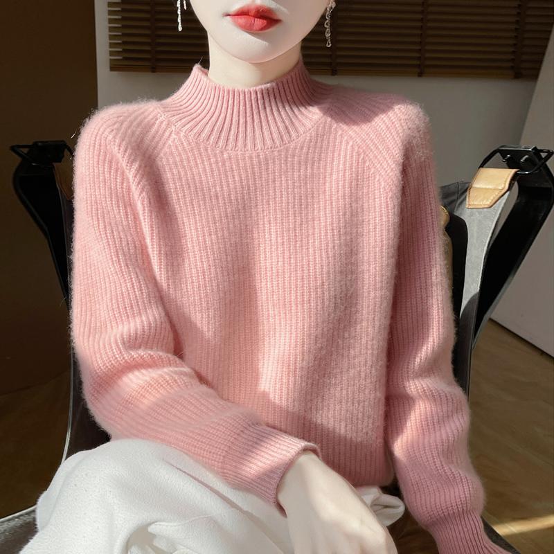 Women Sweater 100% Wool MODERN NEW SAGA Turtleneck Knit Pullover Thick Winter Jumpers Female Knit Tops