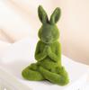 Stylish Flocking Rabbit Statues Realistic Flocking Rabbit Figures Display for Easters and Spring Home Decoration