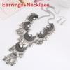 Drop Elegant Water Pendant Necklace Earrings Set Women Vintage Accessory Jewelry