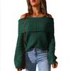 Women's Winter Knitwear Off The Shoulder One Shoulder Solid Colour Loose Fit Jumper Luxurious Relaxed-fit Slimming and Versatile Top