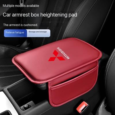 Car Armrest Cushion Whit Storage Bag Protector Mat for Outlander Lancer 10 9 ASX RALLIART Eclipse L200 Pajero Auto