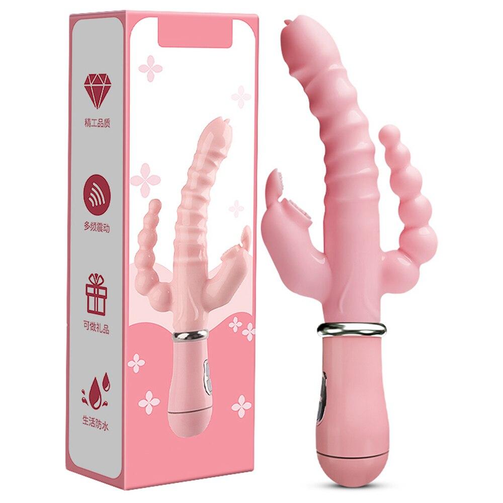 Hračky pro dospělé Dildo Vibrátor Sexuální hračka Olizování jazyka Dvojitá tyč Masturbace Králík Vibrátor Sexuální produkt pro dospělé Vibrátor pro ženy