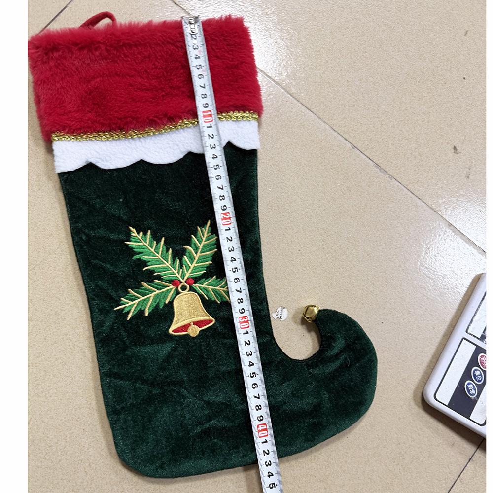Christmas socks gift bag velvet embroidered elf legs Christmas stockings gift bag fireplace stairs Christmas decoration