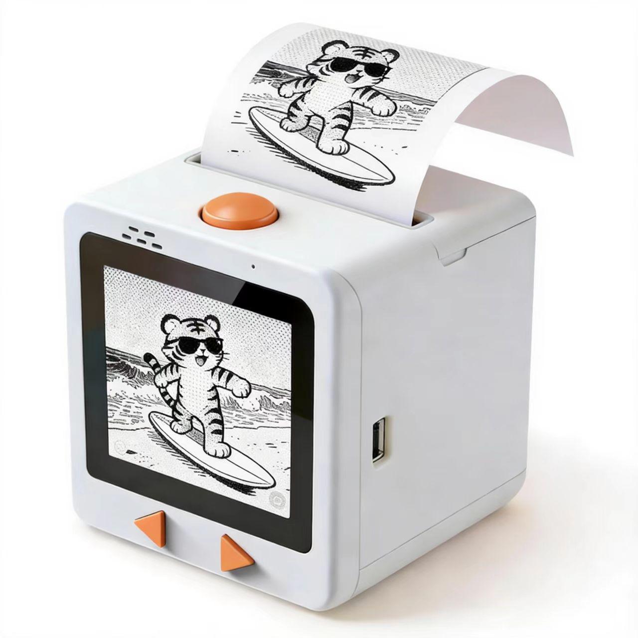 

AI Smart Voice Children s Sticker Printer білий