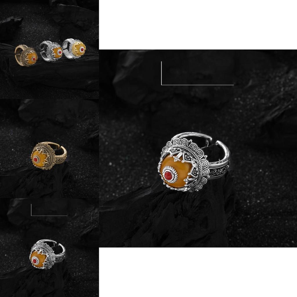 Vintage Exquisite 925 Sterling Silver Adjustable Asura Ring With Beautiful Accents Floral