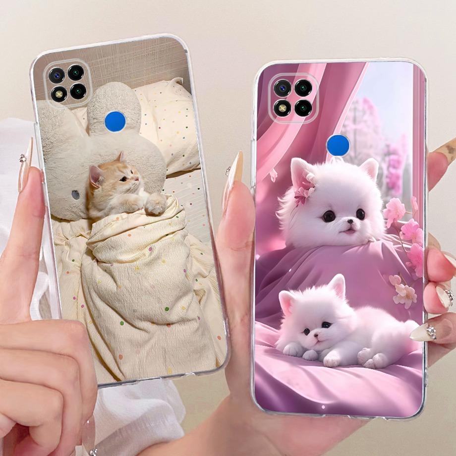 For Xiaomi Redmi 9C NFC 10c Redmi 9 10 India Phone Case Luxury Flower Butterfly Cartoon Bow Pattern Back Cover Soft TPU Silicone