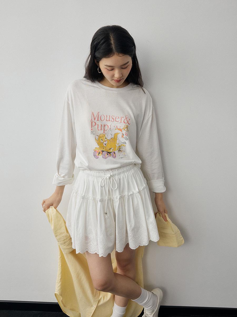 Shi Jian Women s White Lace Ballet Skirt with Lining - Spring 2026 One Size белый