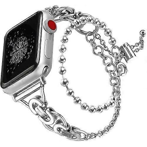20mm Metal Band Compatible with Apple Watch Women Men Adjustable Strap Stainless Steel Replacement Bangle