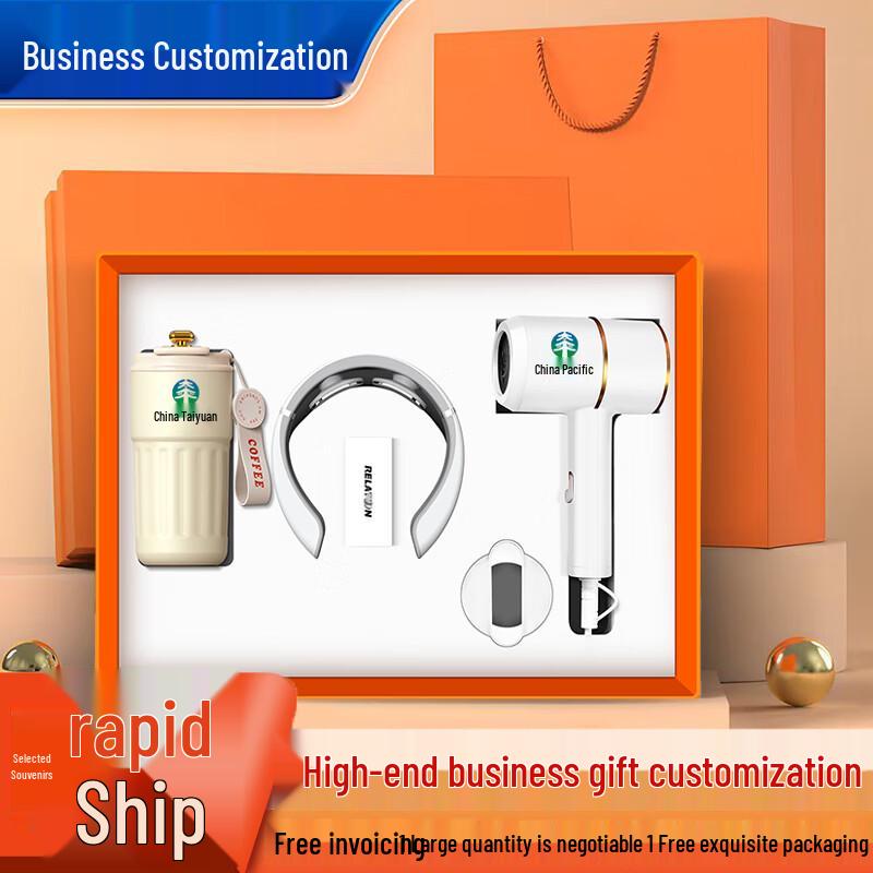 Luxury Hair Dryer, Thermos, and Neck Massager Gift Set