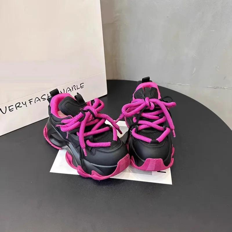 

Модные весенне-осенние новые изысканные женские кроссовки, модный тренд, молодежная повседневная обувь на толстой подошве, увеличивающая рост, спортивная обувь для бега 39