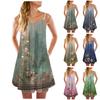 Modă Femei Vară Casual Vestă Fără Mâneci Retro Imprimeu Floral Lejer Maiou Rochie Mare de Plajă