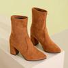 Women Slim Ankle Boots Fashion Elegant Pointed Toe Shoes Autumn High Heel Women's Short Booties  New