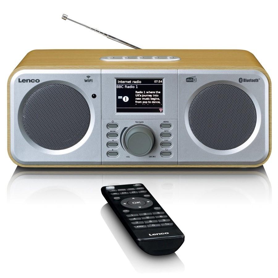 

Lenco DIR-141WD Internet stereo radio with FM and DAB+ tuner and Bluetooth receiver and transmitter, Lenco коричневий