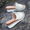 Fashion Pu Leather Women's Wedge Sandals Summer 2025 Bowknot Open Toe Plus Size Rome Sandals Woman Comfortable Lightweight Beach Sandles