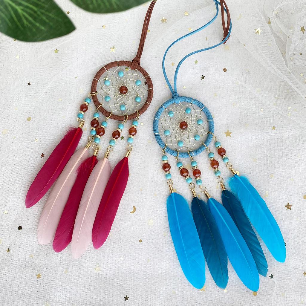 Home Decoration Car Pendant Feather Dreamcatcher Pendant Pendant Car Rearview Mirror Charm Pendant Car Interior Pendant