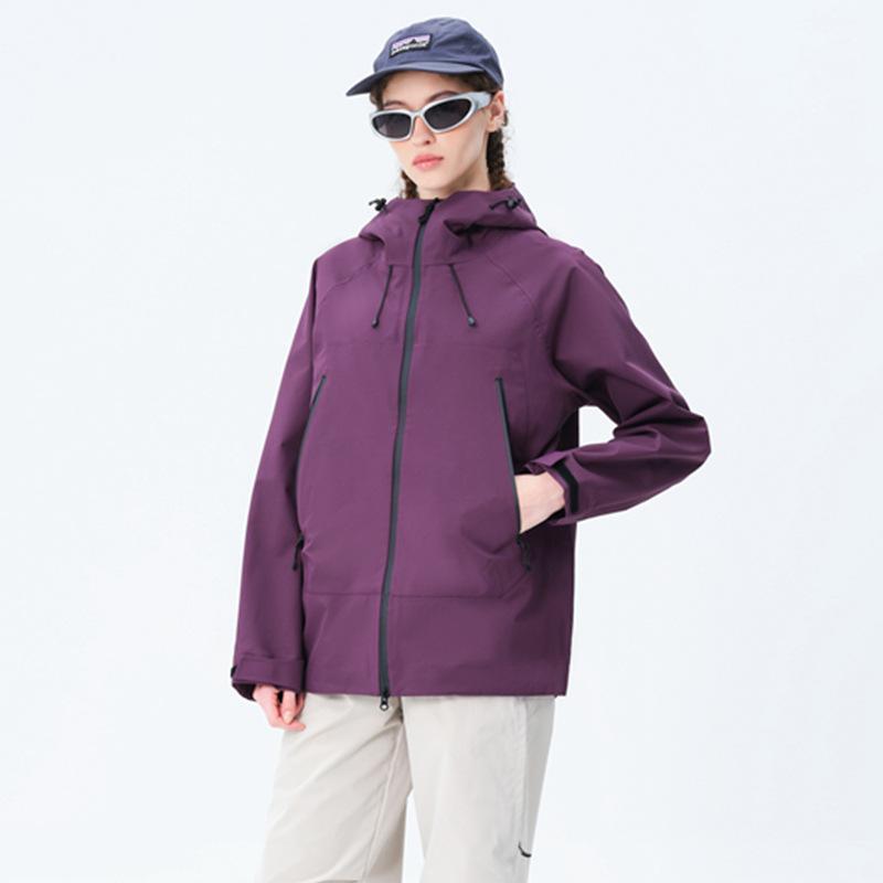 Lightweight single-layer hooded jacket men's outdoor hardcore rainstorm-proof warm windproof jacket women's mountaineering suit