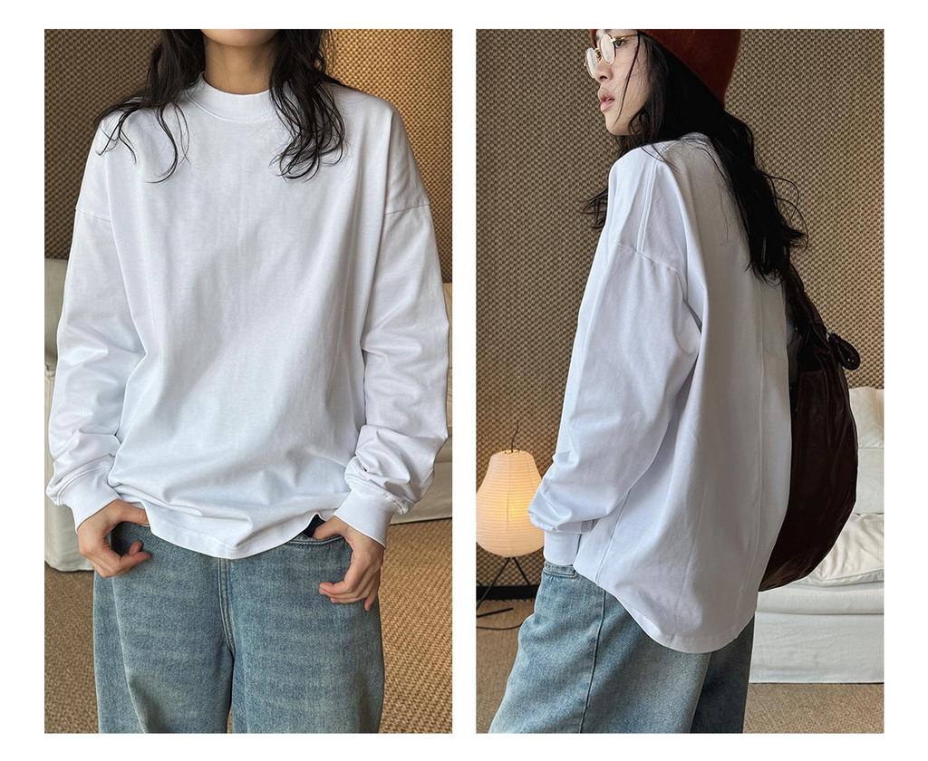 Xu Man Early Spring Korean Style Round Neck Long Sleeve Loose-Fit T-Shirt for Women