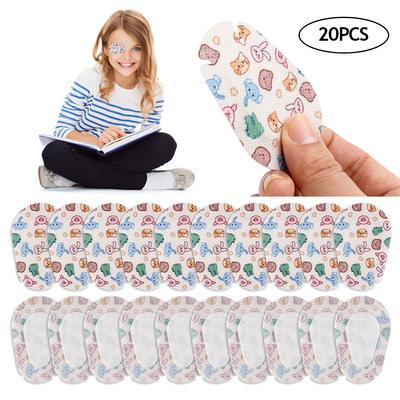 20PCS Cartoon Pattern Soft Amblyopia Training Eyeshade Children Orthoptic Corrected Eye Patches Mask
