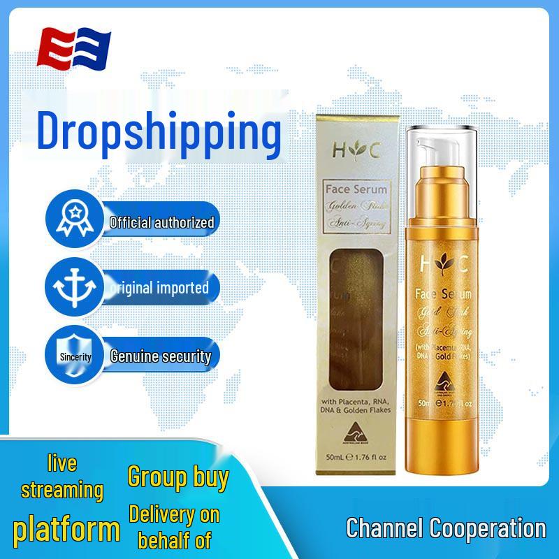 Healthy Care Gold Foil Placenta Essence 50ml - 24k Gold Liquid for Lifting & Firming