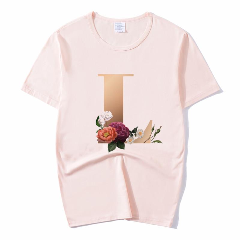Summer A To Z 26 Alphabet Print Tshirt Cartoon Tees Women Streetwear Funny Casual T