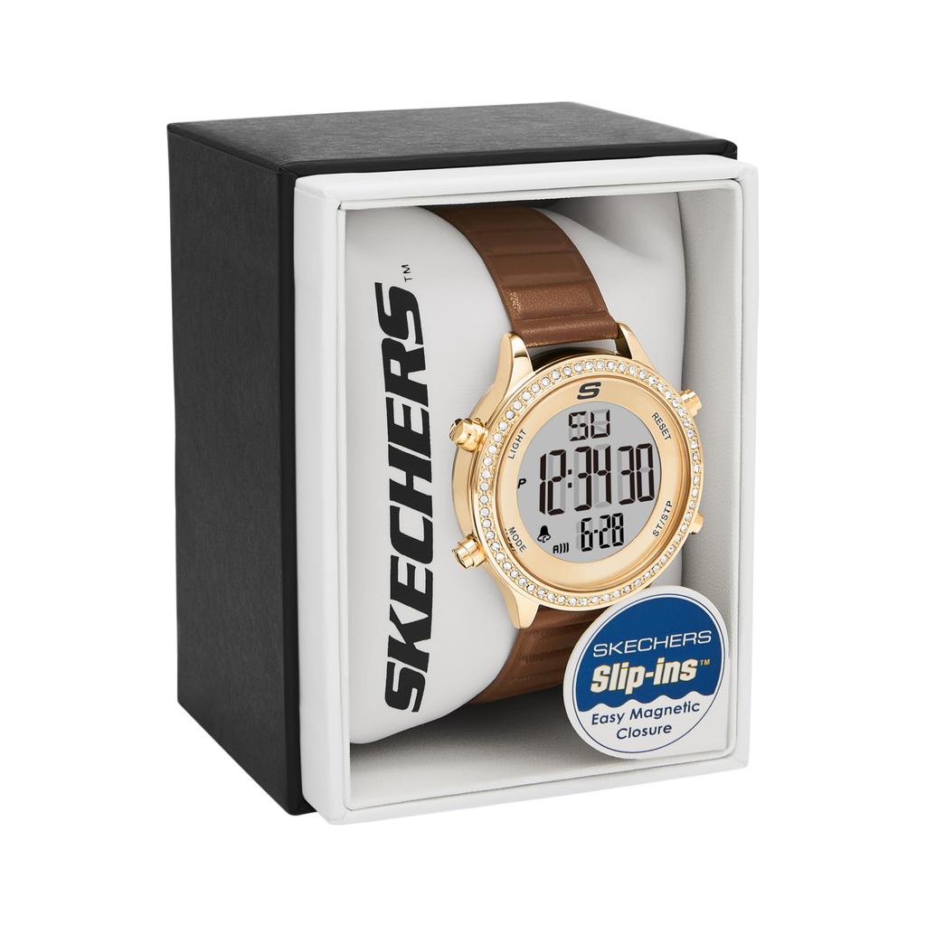 Skechers Aliso Digital Brown Polyurethane SR6343 Women's Watch,