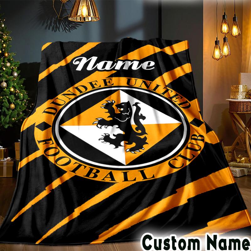 Custom Name Dundee Crest Throws Blanket Flannel Blankets for Couch Bed Gifts for Men Women Picnic blanket Christmas fan gifts