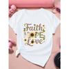European Size Faith Hope Love Women's Plus Size Sports Short Sleeve T-Shirt