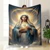Sacred Heart Halo Clouds Printed Blanket for Living Room Bed Couch Lunch Break Soft Cozy Blanket for Friend's Festival Gift