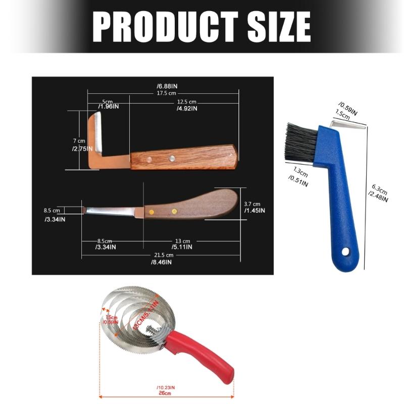 Ergonomic Grip Hoof Trimmer Stainless Steel Hoof Trimming Tool Multifunctional Equine Hoof Care Set for Farm Animal