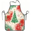 1pc Christmas Tree And Cranberry Print Apron with Adjustable Belt - Durable Polyester Material, Suitable for Kitchen Cooking, Gardening, Orchard Picki