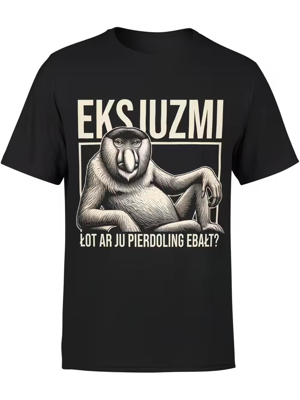 Funny Polish Humor Men s T-Shirt - Janusz the Snail & Exkujzmi Polish Text Print XXXXL