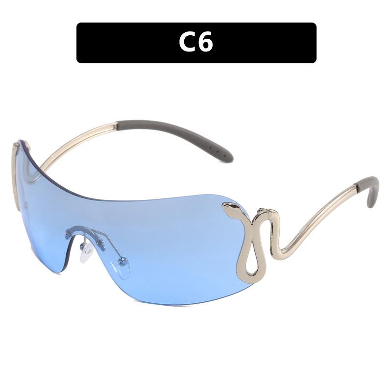 

Солнцезащитные очки Snake One-Piece Trendy Personality Sunglasses Fashion Y2K Millennium Sunglasses as shown in the picture