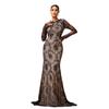Grenzüberschreitendes Europäisches und Amerikanisches Neues High-End Langärmeliges Bankett Fischschwanz Abendkleid Brautjungfernkleid Hochwertiges Kleid Langes Kleid