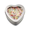 12pcs Empty Heart Shaped Gift Boxes Metal Tins with Clear Window Heart Shaped Metal Tin Cans Small Candle Tins with Lids Party Favor Box Gift Wrap Box