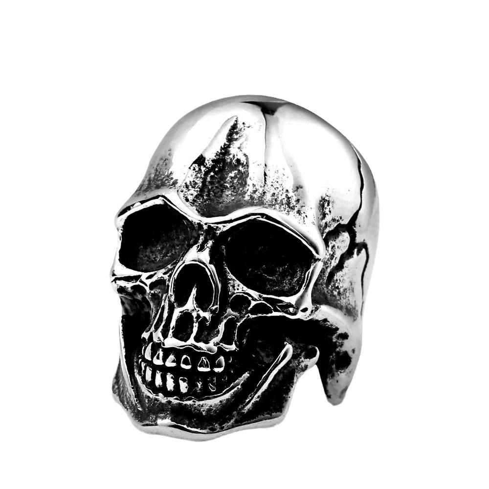 Retro Men's Titanium Skull Ring - Stainless Steel Punk Jewelry