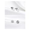 Women's Mini Silver Polygonal Pearl Mix Earrings