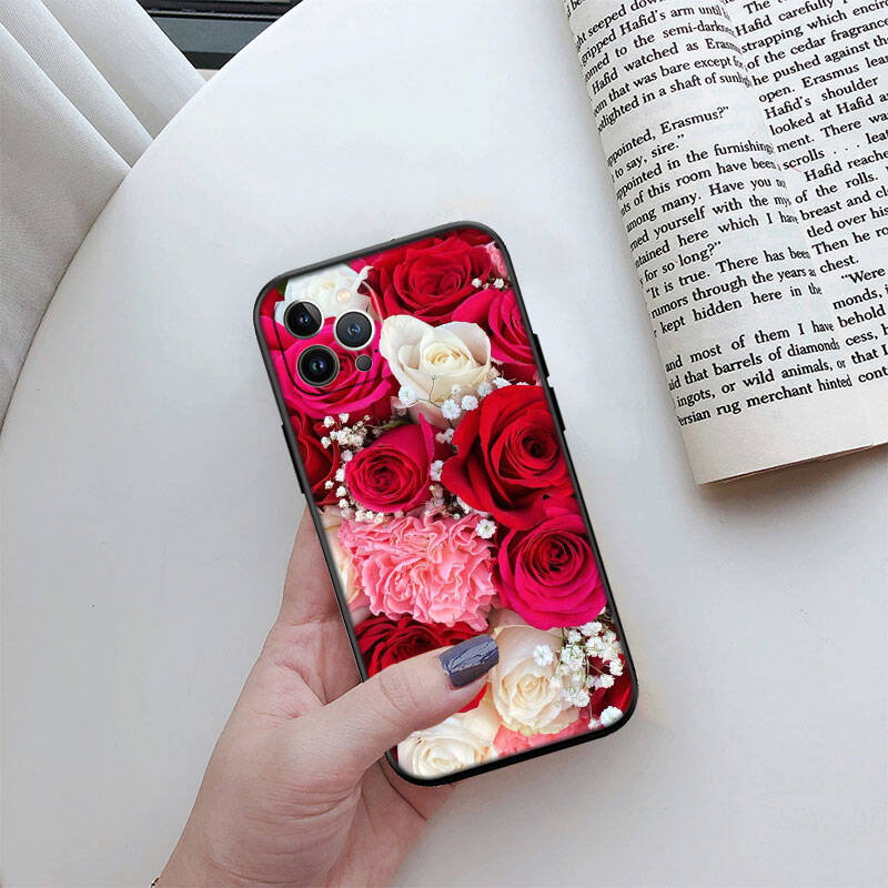 MH131 Roses Flower Phone Shell Case for iPhone 7 8 11 12 13 14 15 16 17 16E XS Pro Max XR X SE Air