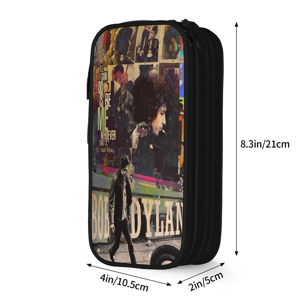 Bob Dylan Singer Pen Box Double Layer Large Capacity Office Supplies Pen Case Birthday Gift
