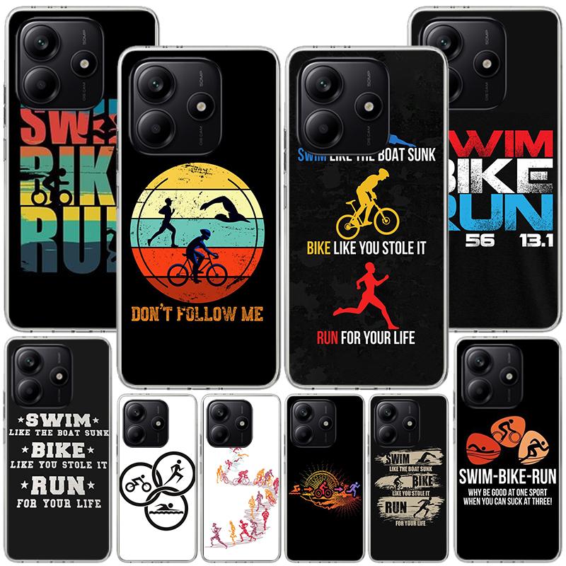 Triathlon Swim Bike Run Phnoe Case for Phnoe Case for Xiaomi Redmi Note 15 14 14S 13 Pro Plus 12 12S 11S 11E 10S 10 11T 5G Uniqu
